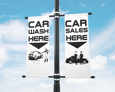 Lamp post banner sign branding graphic design mockup