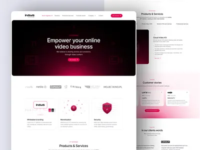 INSYS - Video technology (OTT) 🔴 business design film home page human interface landing page modern movie personal branding portfolio portfolio website professional record ui ux video web webdesign website design