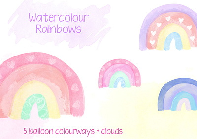 Watercolour Rainbows colourful rainbow procreate procreate watercolour rainbow rainbow illustration watercolour rainbows