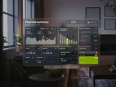 Financial Dashboard – Apple’s Vision Pro accounts ar chart dashboard figma community financial dashboard free freebie spartial design transactions ui ux vision pro