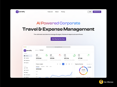 Spendify - AI-powered Corporate Landing Page ai powered analysis budgeting categorizing expenses cost control dashboard design expense expense analysis expense managment finance landing page tracking expenses: ui ux