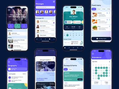 School Education Mobile App app design application communication design education graphic design interaction design interface interface design mobile app mobile application mobile design mobile ui mobile user interface school school tracker ui user experience user interface ux