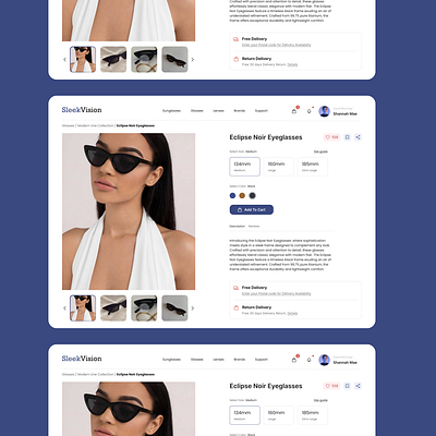 SleekVision | Product Page design graphic design ui ux website