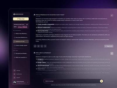 Chatbot Interface ai block chat chatbot conversation dashboard design integration message productivity send system ui ux work