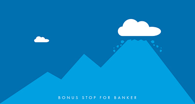 Bonus stop for bankers editorial finance illustration magazine mountain vector