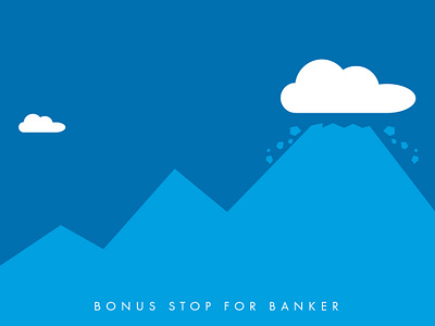 Bonus stop for bankers editorial finance illustration magazine mountain vector