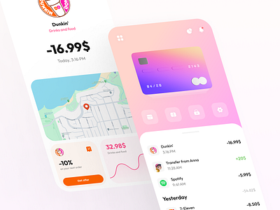 Wallet App 💳 app banking clean concept credit card finance interface minimal mobile ui ux wallet