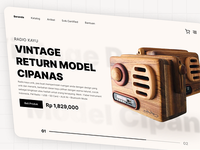 vintage product website design landing page radio ui ux vintage vintage concept website