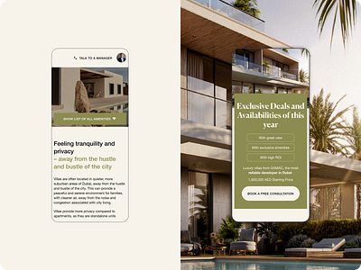 Villa in Dubai – landing page UI/UX design buy villa real estate dubai real estate landing ui uiux ux villa villa in dubai