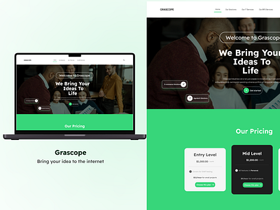 SAAS for Online Presence branding landing page ui