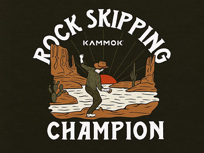 Rock Skipping - KAMMOK arizona cactus champion cowboy desert kammok old west rock rock skipping saguaro scene scenery skipping sunset western