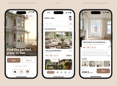 A real estate company's mobile app app design design design concept design thinking figma mobile mobile app design ui user experience ux