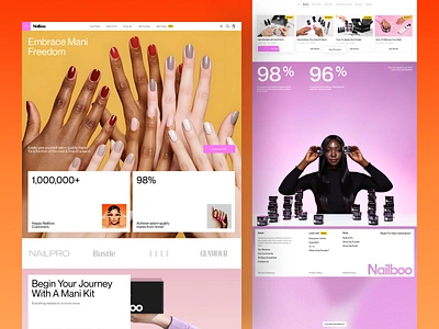 Nailboo E-commerce Website Concept e commerce ecom ecommerce ecommerce website interface landing page landingpage marketplace nail nail art nail polish product shopify shopping app store ui ux web app website