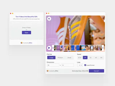 Gif Maker for IOS app design daily ui drag drag and drop gif gif converter gif maker ios app macos product design ui ui design ux design video editor widgegt