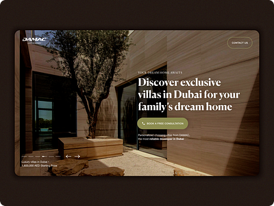 Villa in Dubai – landing page UI/UX design buy villa in dubai landing page real estate dubai ui ux villa villa in dubai villa landing page