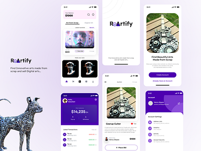 ReArtify buy and sell mobile app ui