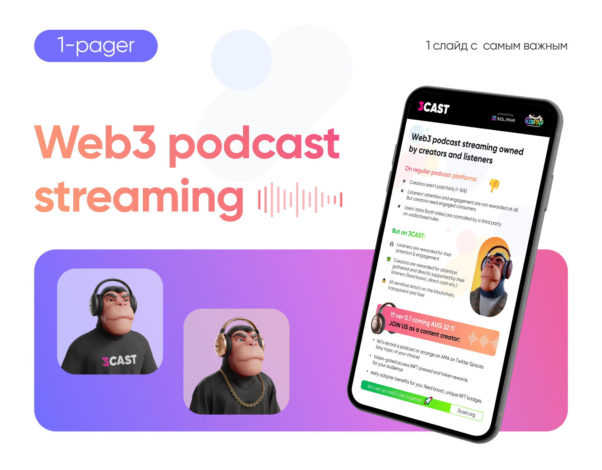 Vertical presentation. Web3 podcast 3d branding graphic design pptx presentation presentation design web3 дизайн презентации