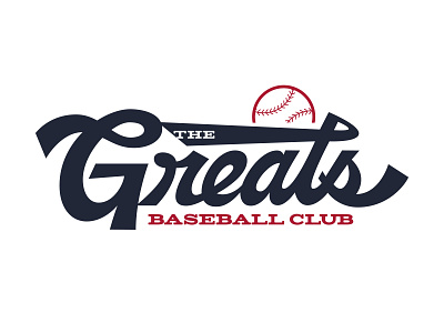 The Greats Baseball Club baseball branding canada freshwater graphic design great lakes handscripted logo retro sunset united united states