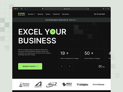 🚀 EXCEL – Design Agency Website design design agency ui ui design user experience user interface ux uxui webdesign