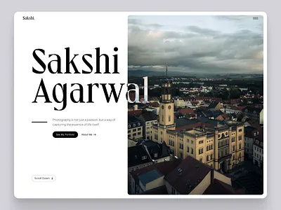 Sakshi photography website design design landing page personal photograph photographer photography photography website portfolio portfolio website ui ux web web design website