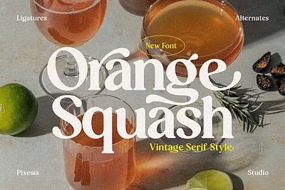 Orange Squash - Bold Vintage Serif 70s font 70s retro font bold serif font chic font chunky font classic font cosmetics font fashion font retro font retro vintage font vintage font