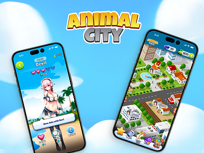 Animal City - Mobile Game casual game gamedev icons logo mobile game play ui