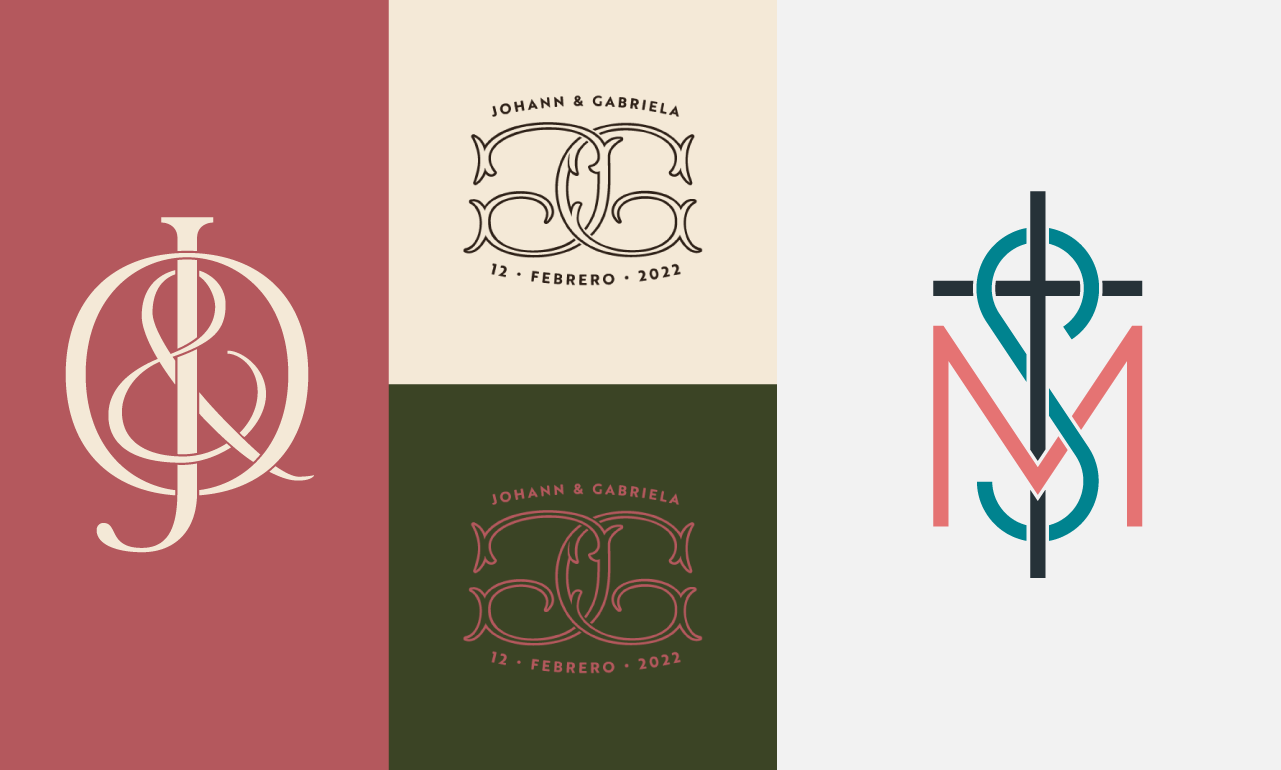 Monograms branding calligraphy graphic design lettering logo monogram wedding