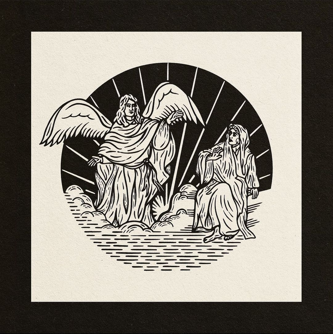 Annunciation angel annunciation christian christmas handmade illustration mary religous theme