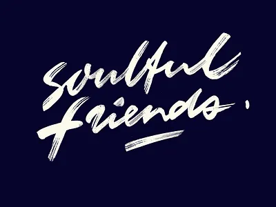 soulful friends authentic branding brushlettering calligraphy custom design flow friends identity lettering logo logotype script signature soulful texture type unique vibe zen