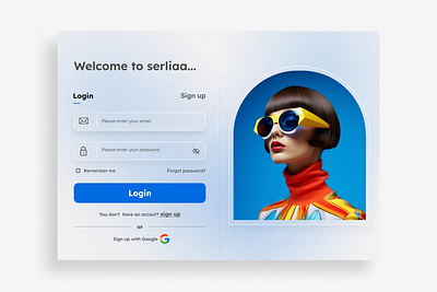 Login page blue glassmorphism login movie series signup trend ui uiux uiux design ux