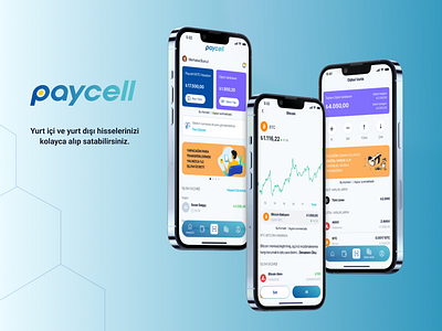 Paycell KKTC app design bitcoin crypto digital dijital invest mobile mobile design paycell stock ui ui design ux ux design yatırım