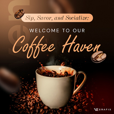 Coffee Haven Social Media Ad cafe coffee design drink figma graphic design photoshop postdesign social media ad