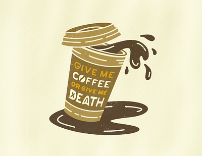 Coffee or Death design graphic design illustration logo vector