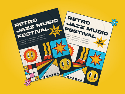 Music Festival Poster Design branding design futuristic graphic design illustration pop art poster design print design retro social media vector