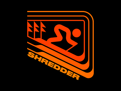 Shredder 70s 80s alpine apres hill icon illustration logo merch mountain nature outdoors retro shredder ski skiing slope symbol winter sports