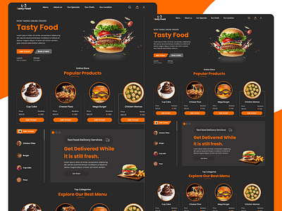 Food App Landing Page Design figma food app food delivery service food ordering healthy eating online ordering product design prototyping recipes redesign responsive design typography ui uiiux design user experience user interface user research ux design visual design wireframing