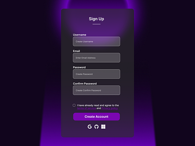 sign up form - Component creation component react js tailwind css uiux