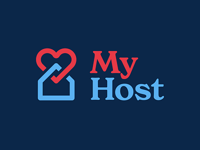 MyHost - Logo Design airbnb approachable brand design branding friendly heart home homestays house icon design logo logo design logomark minimalist modern myhost rental management simple vacation rentals vrbo