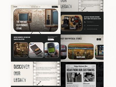 Vintage Electronics Store - A Vintage Landing Page design electronics landing page electronics website landing page ui ui case study ui design ui exploration ui ux ux case study vintage vintage design web page