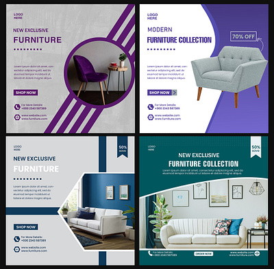 Modern Furniture // Social Media Post Design flyer design furniture catalog design furniture design furniture furnitures furniture mart hatil furniture design post card design poster design social media post sofa design sofas