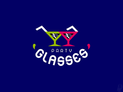 PARTY GLASSES fun glass glasses logo party play on words