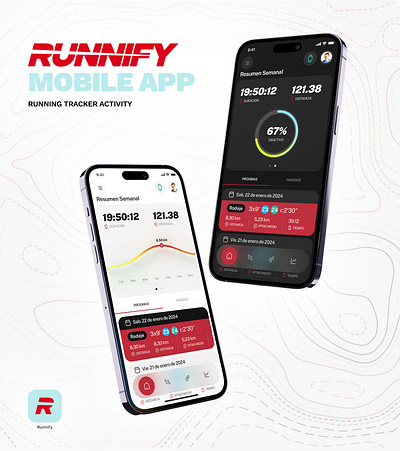 RUNNIFY - Time & Activity Tracker Mobile App app design graphic design run running time tracket app ui usability