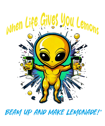 Alien Lemonade Design alien digital design funny graphic design illustration lemon summer tshirt tshirt design