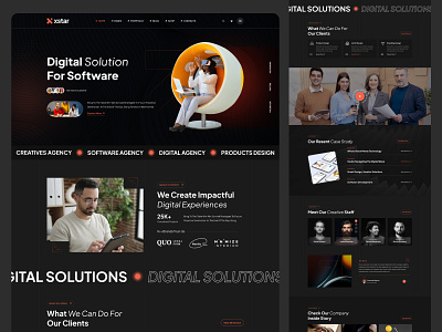 Xstar - Creative Design Agency Landing Page Website 3d branding graphic design logo motion graphics ui web development agency