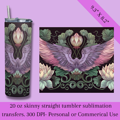 Sacred Serenity Tumbler4 clip art collage art design digital design graphic design heat transfer illustration instant download sublimation sublimation transfers wings