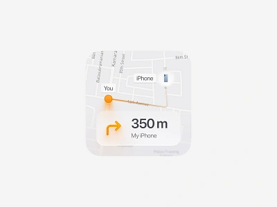 Find my device iOS widget design 📱 application clean clean design clean ui design find finder graphic design light light theme location locator map minimal mobile navigator ui ux widget widgets