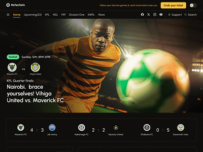 Mchecheto - Online platform supporting Kenyan football design football kenya landing page sports ui ux website