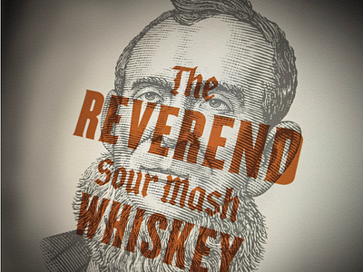 The Reverend Whiskey Label rendered by Steven Noble artwork branding design engraving etching illustration line art portrait portraiture scratchboard steven noble woodcut