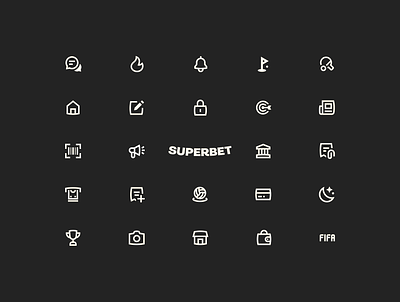 Superbet Icon Set app camera edit fifa home icon designer icon set icons ios lock newsfeed notifications sports superbet ui ux wallet withdraw