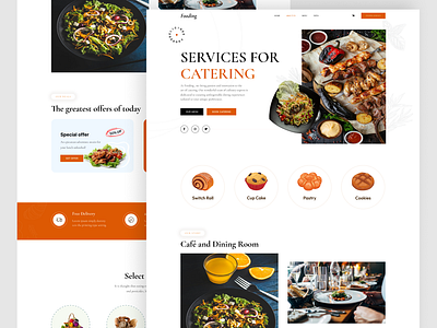 Foding- Food Website cafe design food food website landing page menu restaurant uiux web design website